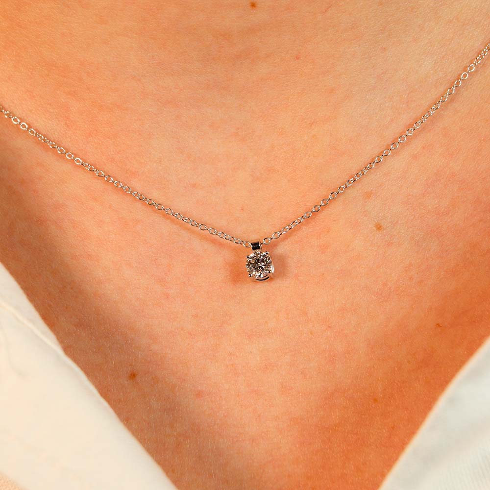 Collana Punto Luce Fabio Ferro in Oro Bianco con Diamante 0,36 Carati GIA