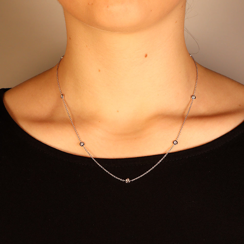 Set Collane A Strati Donna Oro 18K - Girocollo E Ciondolo Con Zirconi - Gioielli Eleganti Per Regalo Compleanno O Festa Della Mamma