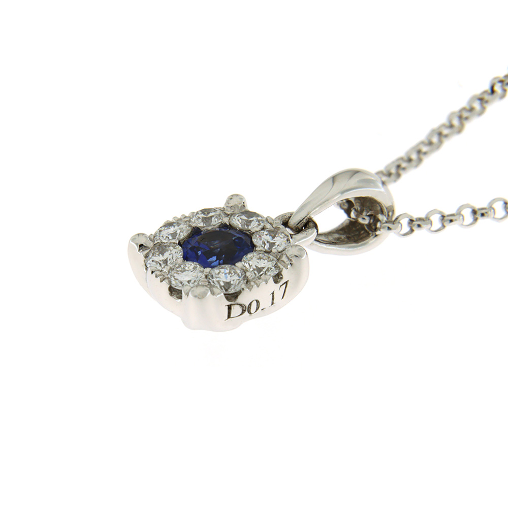 Fabio Ferro Sapphire Flower Necklace with Diamonds