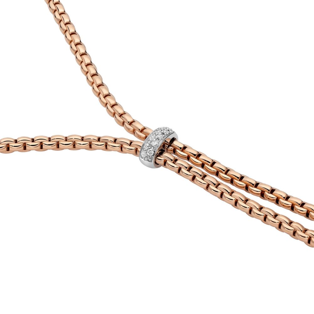 Collana Fope Collezione Eka in Oro Rosa con Diamanti