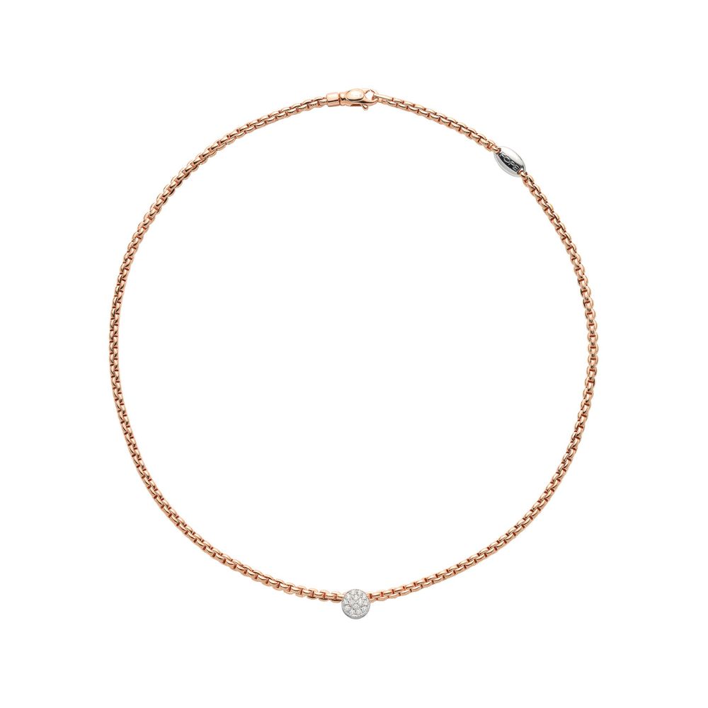 Collana Fope Collezione Eka in Oro Rosa con Diamanti