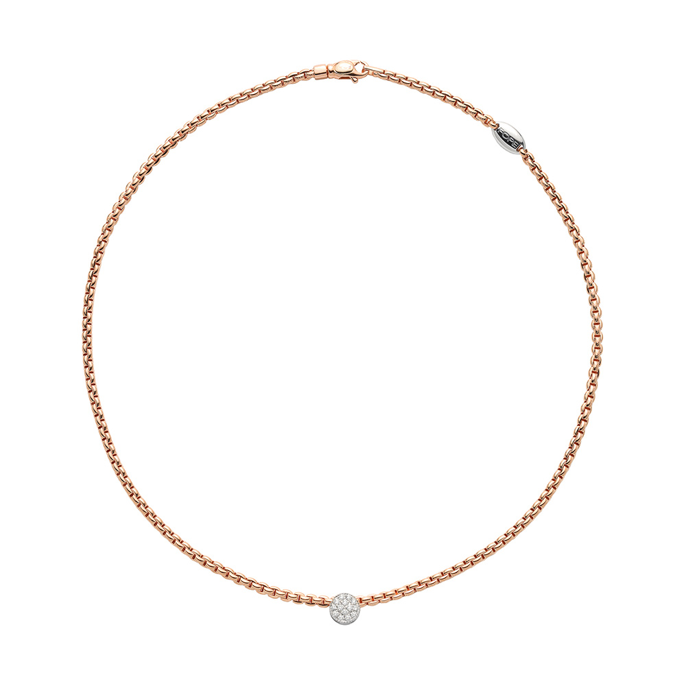 Collana Fope Collezione Eka in Oro Rosa con Diamanti