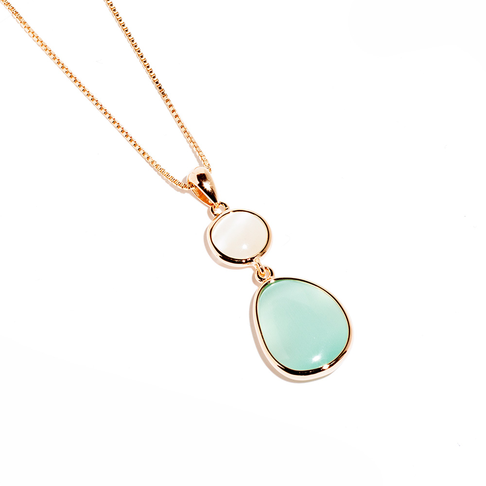 Madi Laguna Drop Pendant Necklace with Round Hydrothermal Quartz