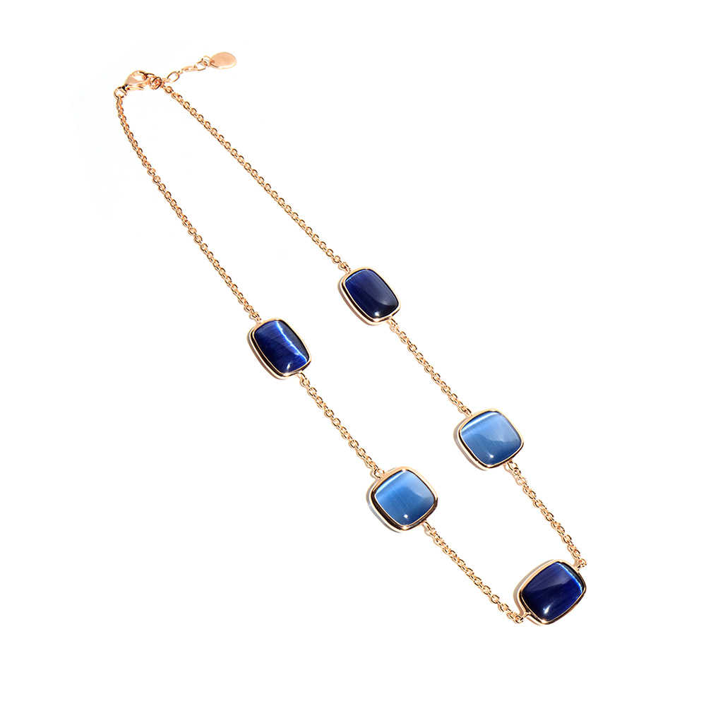 Madi Laguna Blue Necklace with Dark Blue Hydrothermal Quartz