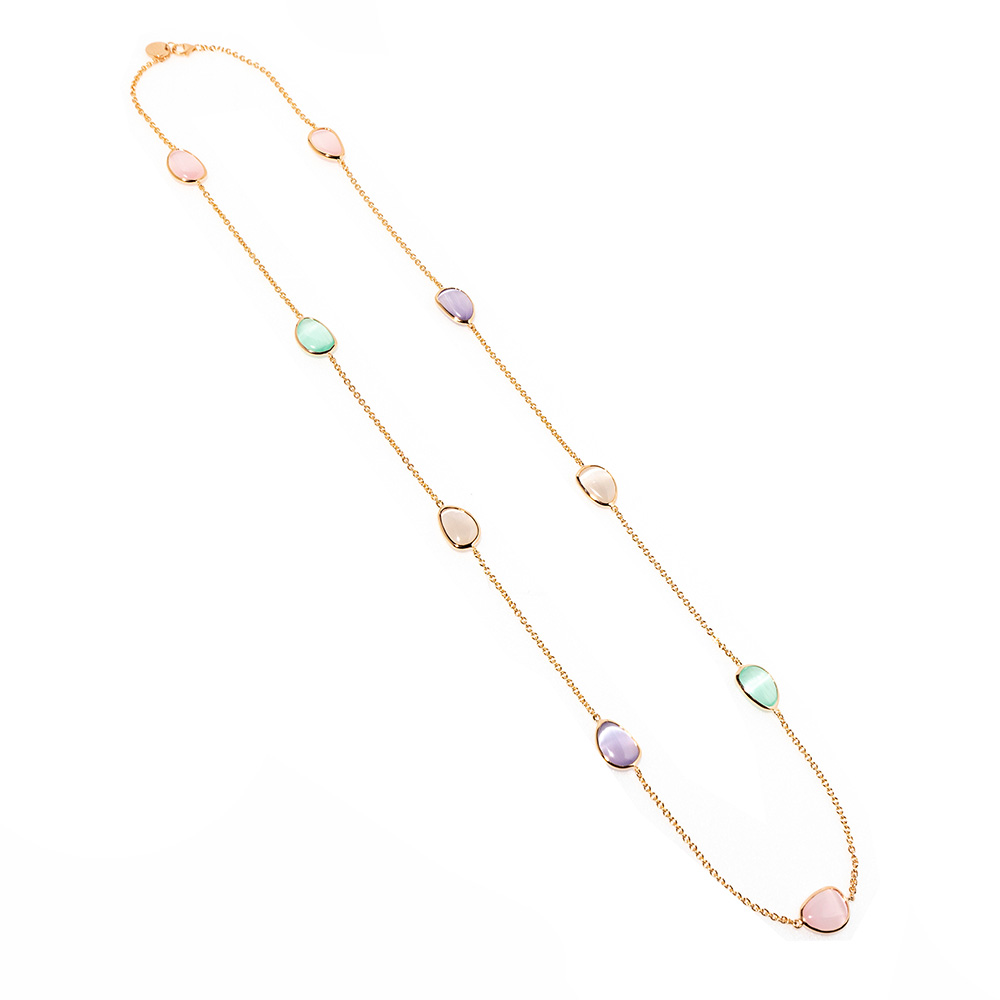 Madi Laguna Drop Chanel Necklace with Multicolor Hydrothermal Quartz