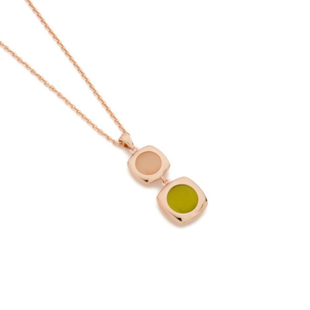 Madi Oblo Necklace with Green and Beige Hydrothermal Quartz