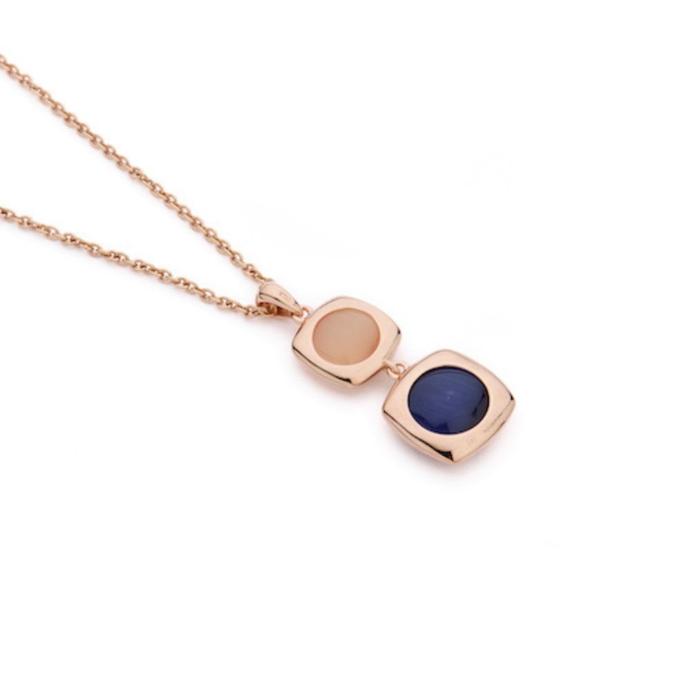 Madi Oblo Necklace with Blue and Beige Hydrothermal Quartz