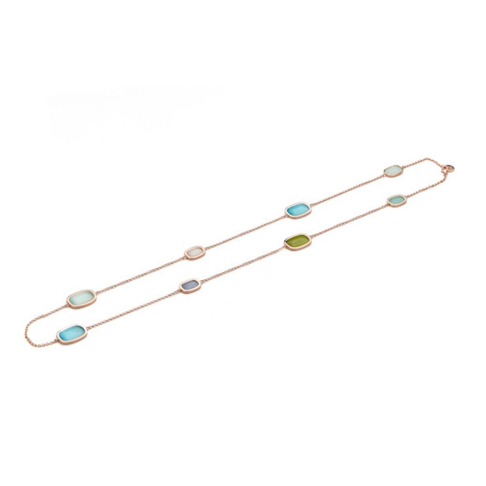 Collana Madi Settanta con Otto Quarzi Idrotermali Colorati
