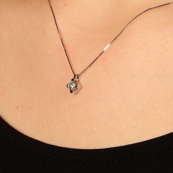 Fabio Eisen Punkt Licht Halskette in Weißgold 0,41 Karat IGI