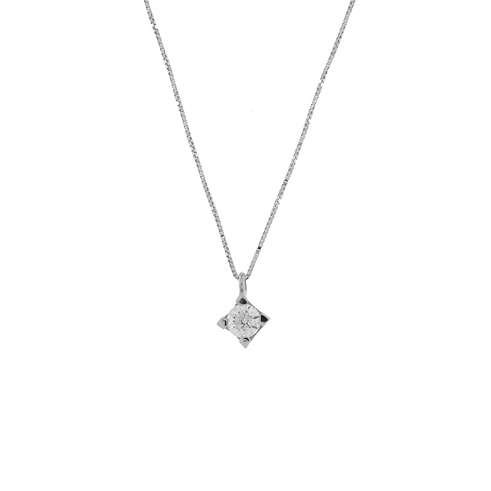 Collana Punto Luce Fabio Ferro in Oro Bianco 0,30 Carati Collana Punto Luce Fabio Ferro in Oro Bianco 0,30 Carati