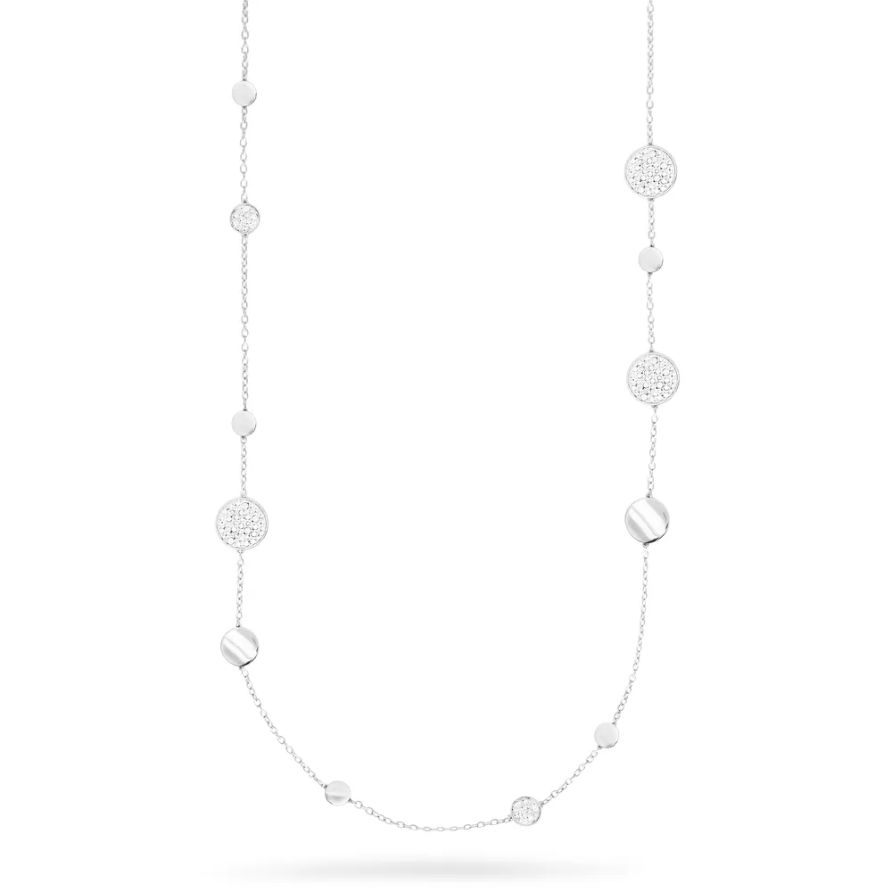 Rue des Mille Necklace with Smooth Circles and Pave Stardust Ten