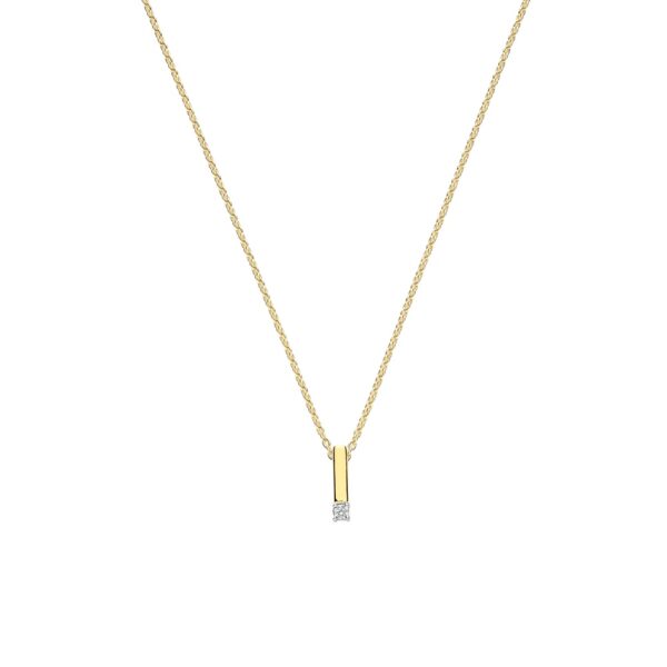 Collana Ti Sento Milano con Barretta Dorata e Zircone Bianco Collana Ti Sento Milano con Barretta Dorata e Zircone Bianco