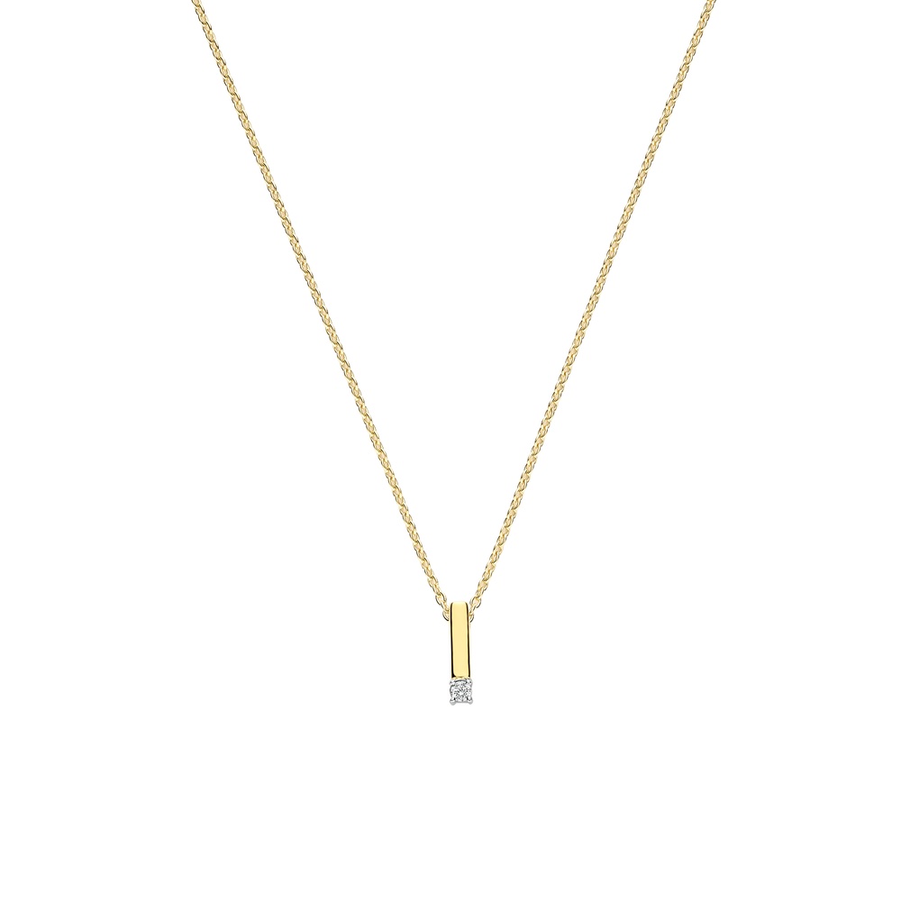Collana Ti Sento Milano con Barretta Dorata e Zircone Bianco Collana Ti Sento Milano con Barretta Dorata e Zircone Bianco