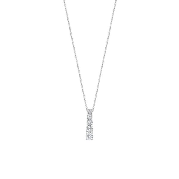 Collana Ti Sento Milano con Cinque Zirconi Bianchi in Linea Collana Ti Sento Milano con Cinque Zirconi Bianchi in Linea