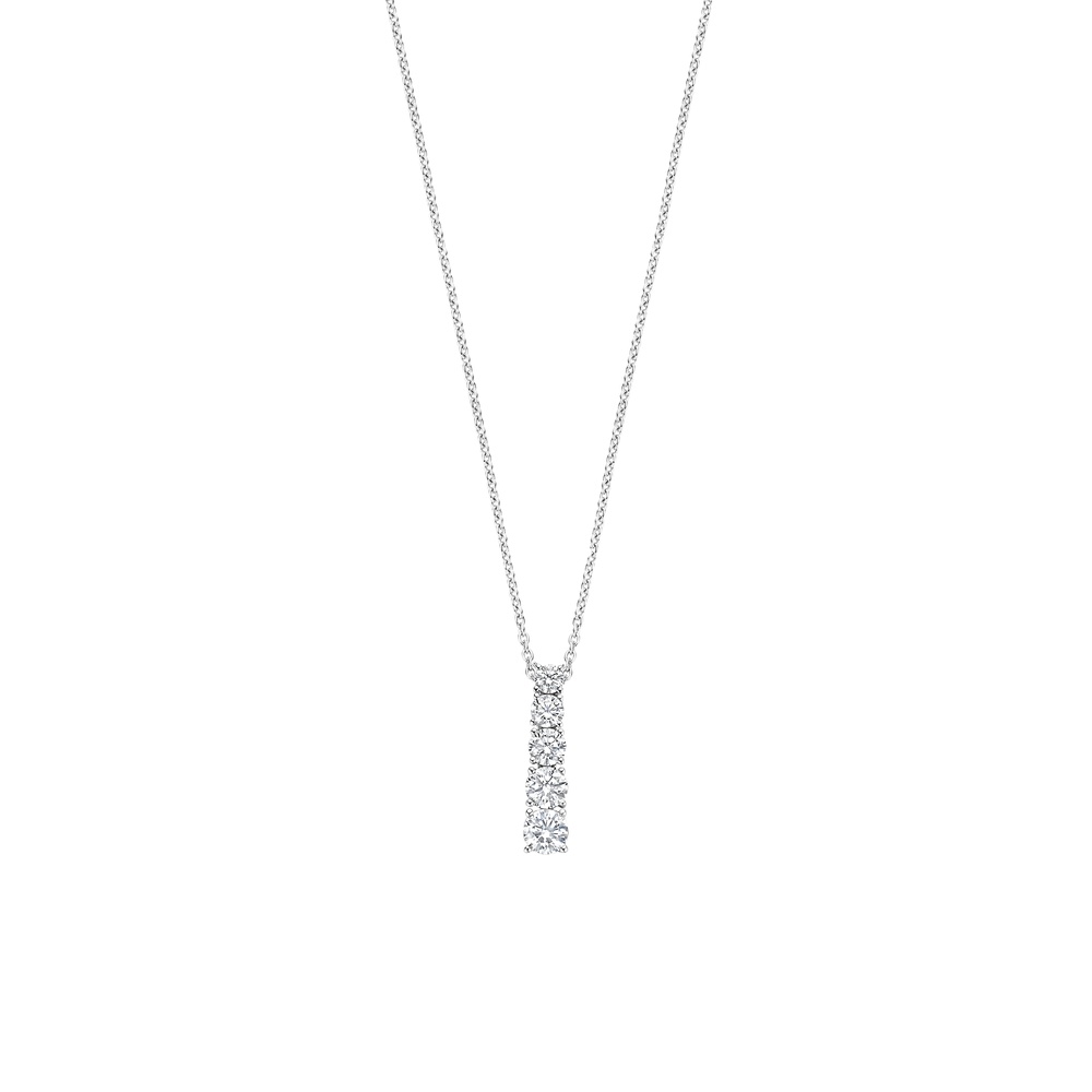 Collana Ti Sento Milano con Cinque Zirconi Bianchi in Linea Collana Ti Sento Milano con Cinque Zirconi Bianchi in Linea