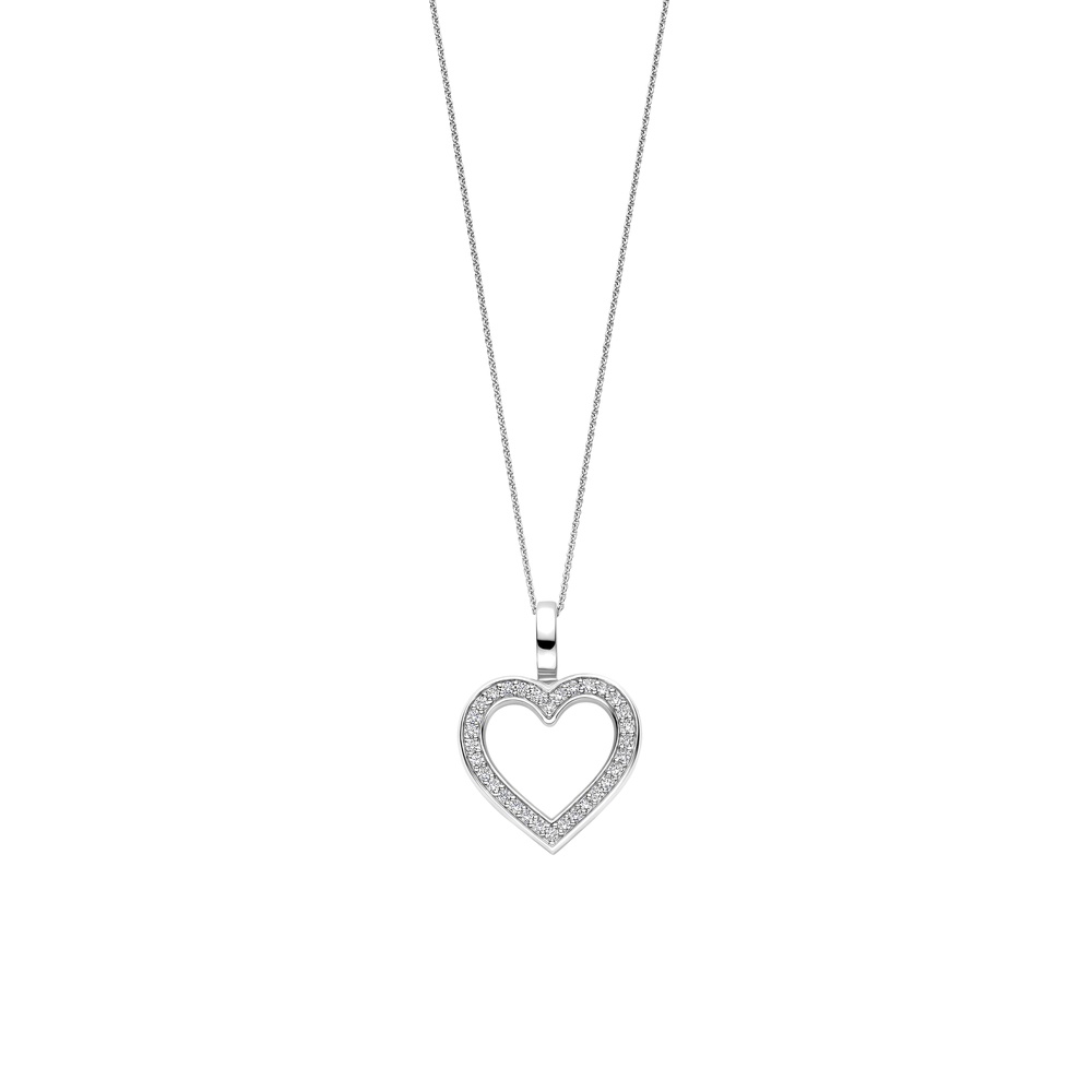 Collana Ti Sento Milano con Cuore Aperto in Zirconi Collana Ti Sento Milano con Cuore Aperto in Zirconi