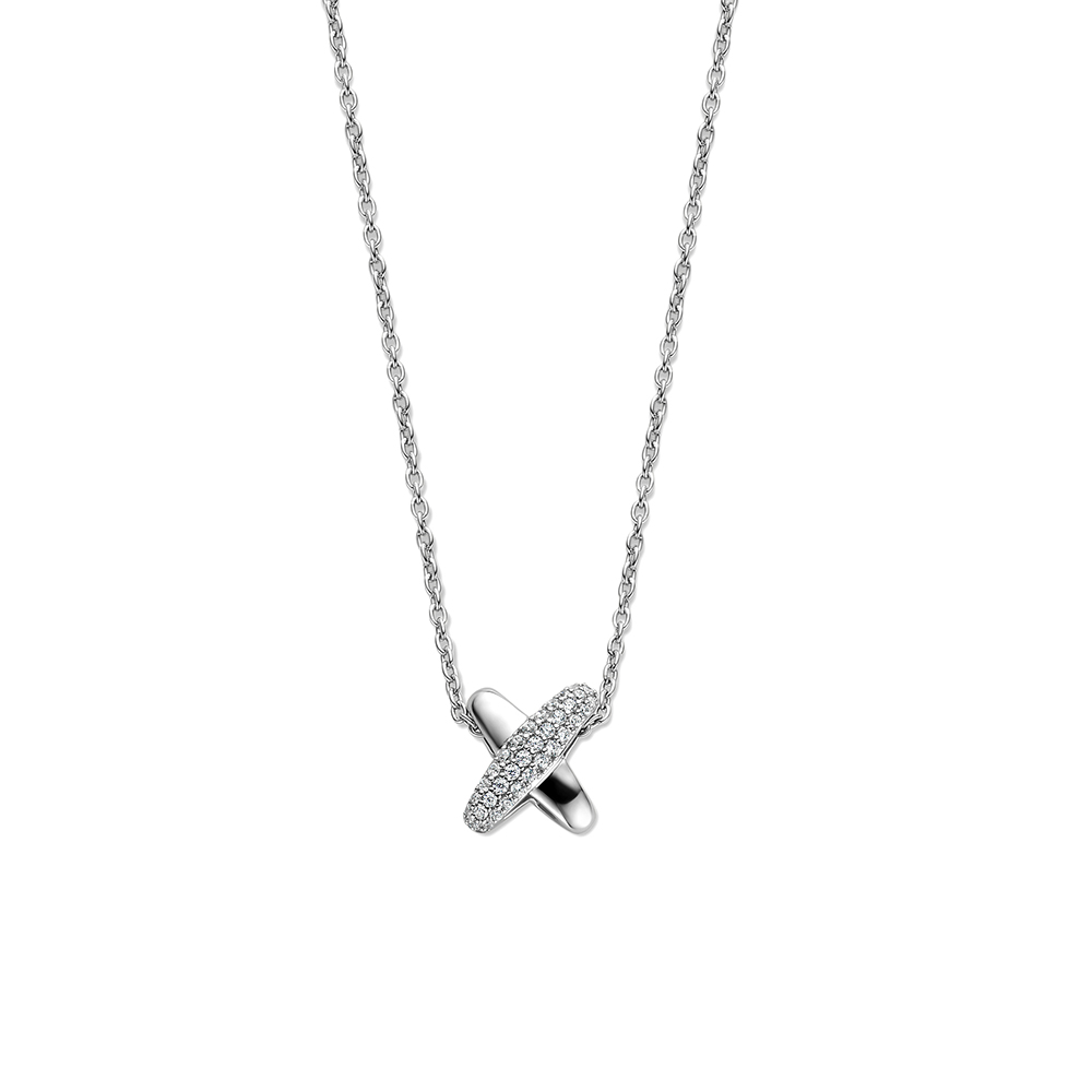 Ti Sento Milano Cross Necklace with Zircons