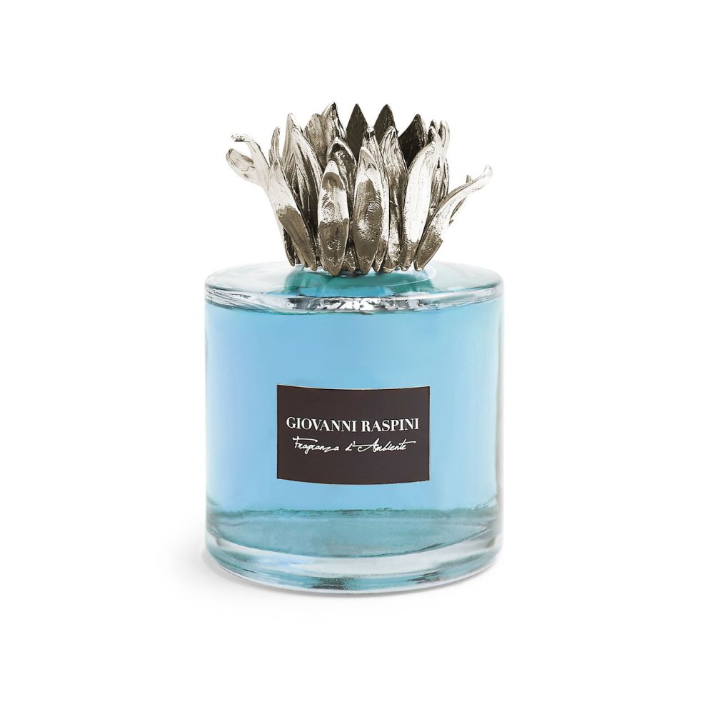 Diffusore Giovanni Raspini Fior di Loto Grande 500 ml “Vento di Mare” in Bronzo Bianco