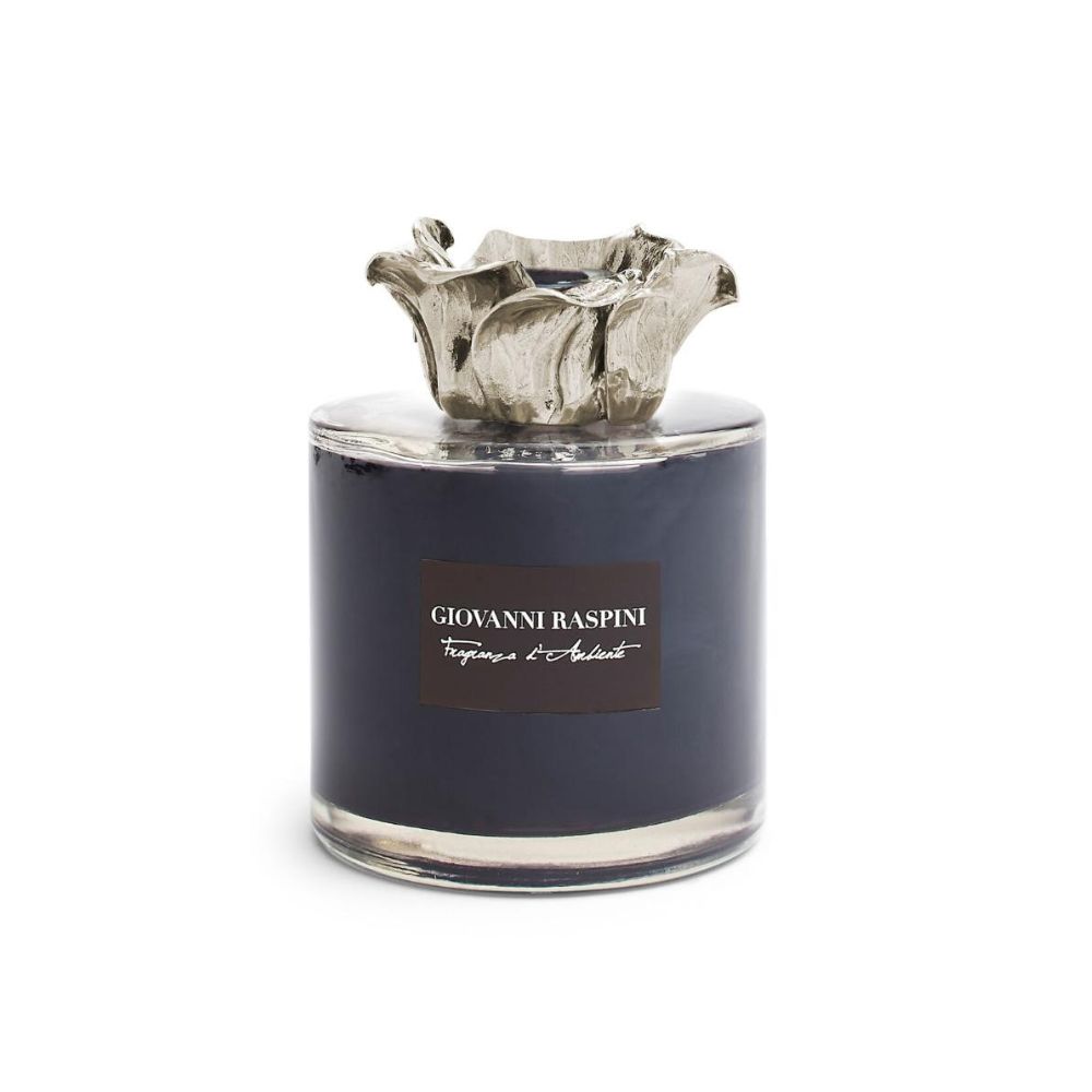 Diffusore Giovanni Raspini Fiore Grande 500 ml “Nero Divino” in Bronzo Bianco