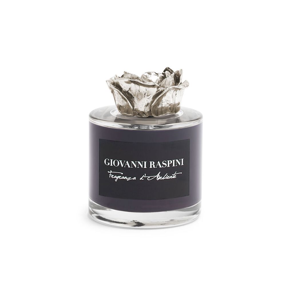 Diffusore Giovanni Raspini Rosa Piccolo 100 ml “Nero Divino” in Bronzo Bianco
