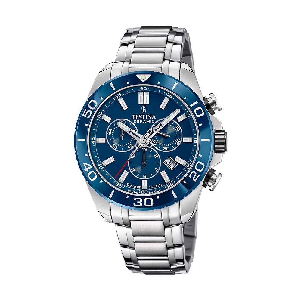 Festina Swiss Made Chrono Blau 44mm Uhr Festina Swiss Made Chrono Blau 44mm Uhr