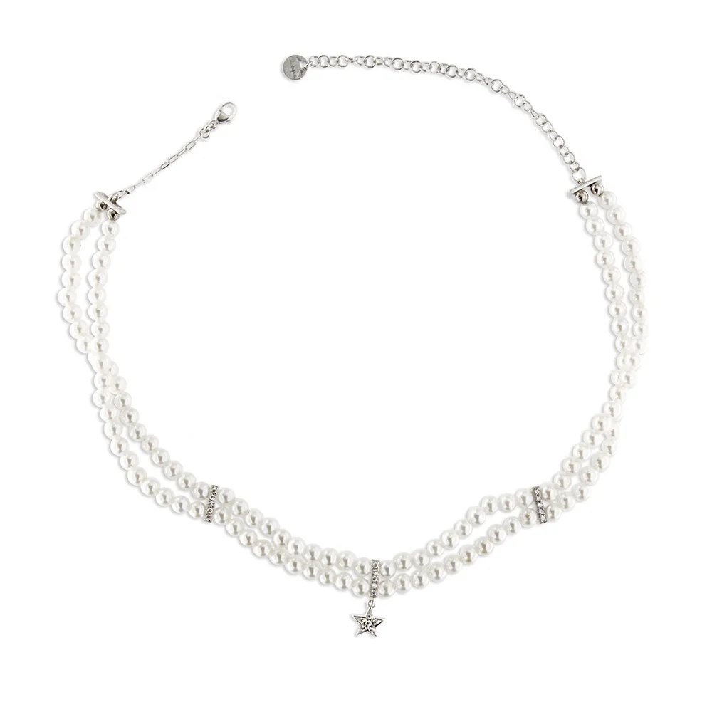 Rue des Mille Galactica Ice Chocker Elastic Necklace with Pearls