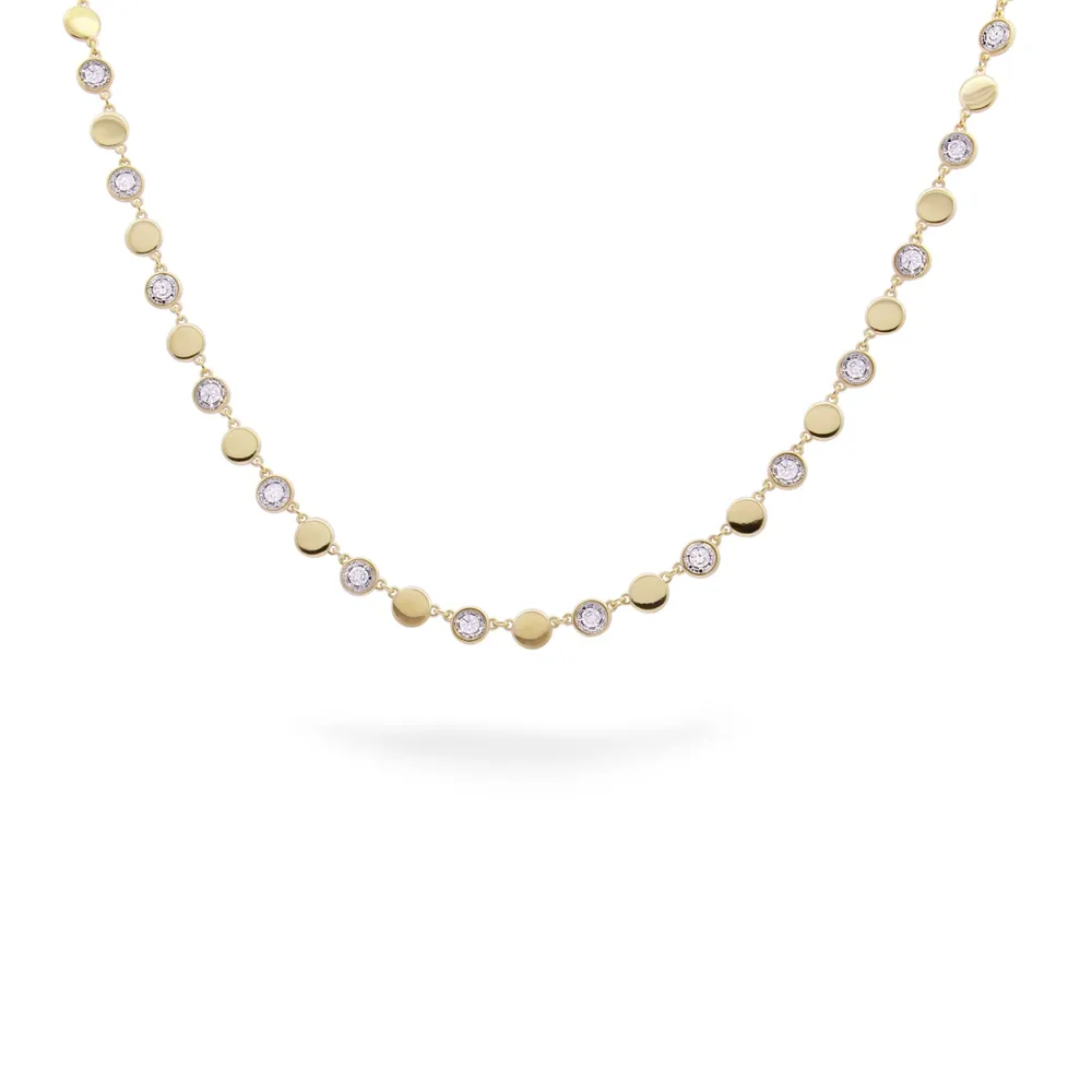 Rue des Mille Stardust Ten Necklace with Alternating Circles and Pave