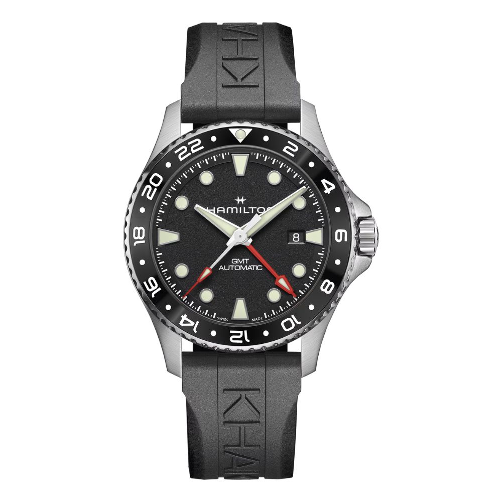 Hamilton Khaki Navy Scuba Auto GMT Nero Caucciu 43mm H82555330 Hamilton Khaki Navy Scuba Auto GMT Nero Caucciu 43mm H82555330