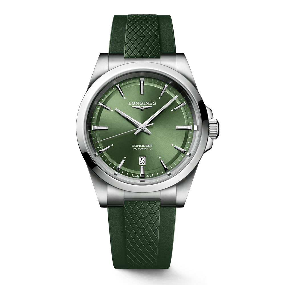Orologio Longines Conquest Verde Caucciu 41 mm