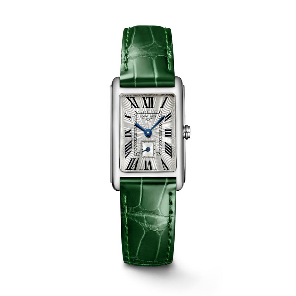 Longines DolceVita Lederuhr Grün Quarz 20,8 x 32 mm