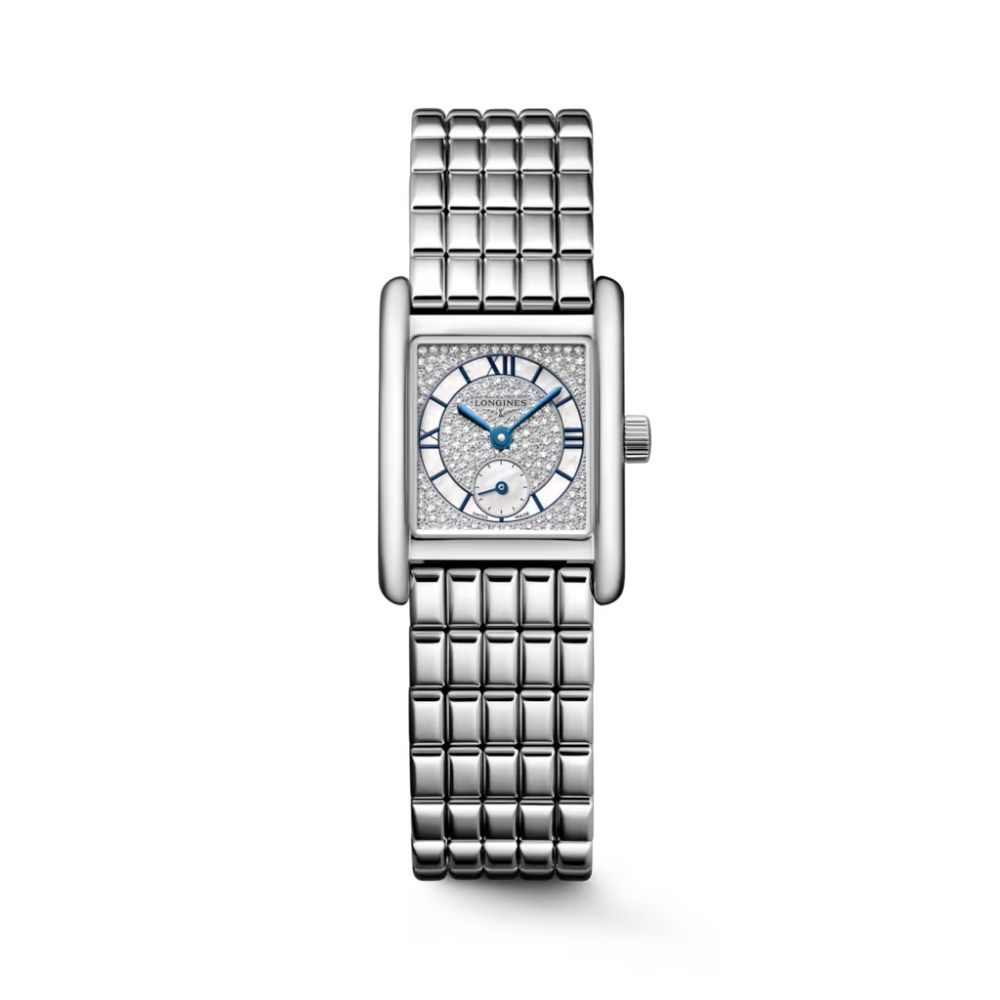 Longines Mini Dolcevita Acciaio Madreperla Bianca con Diamanti Quartz 21,5 x 29mm Longines Mini Dolcevita Acciaio Madreperla Bianca con Diamanti Quartz 21,5 x 29mm