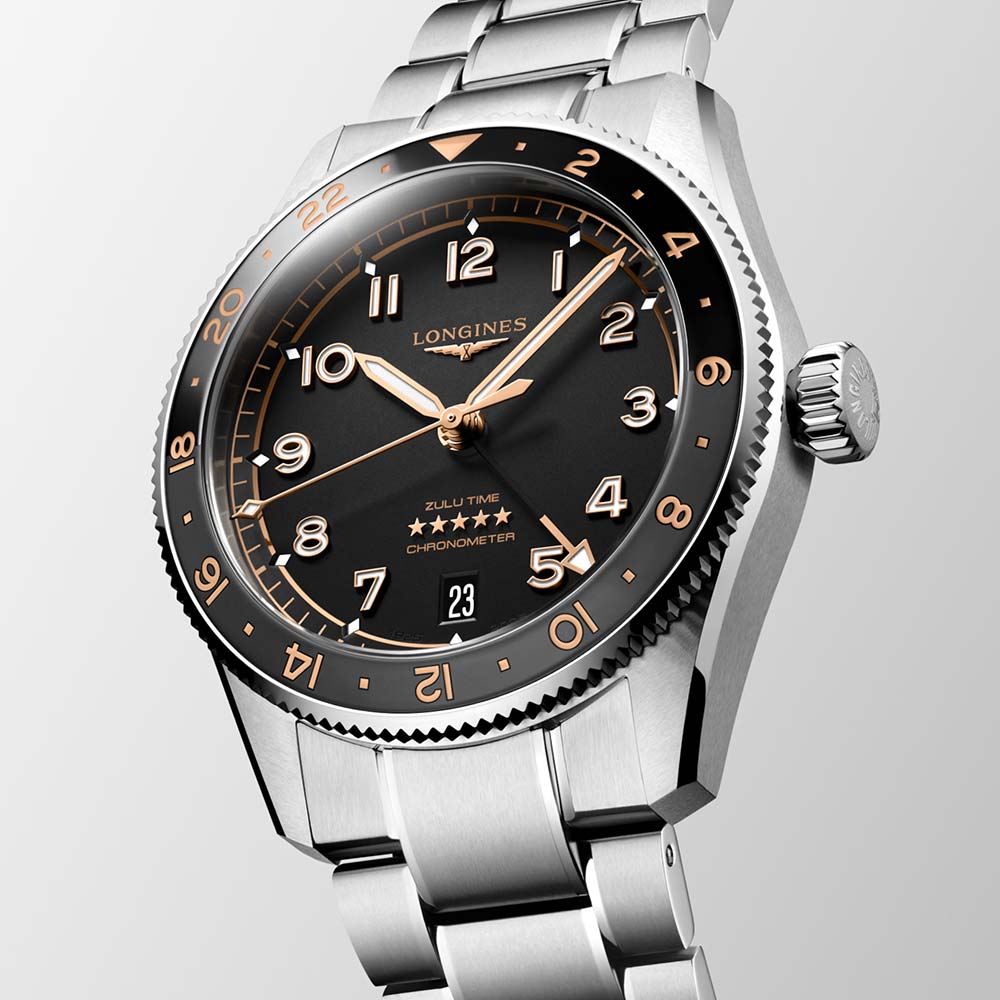 Longines Spirit Zulu Time Black Grey 39mm
