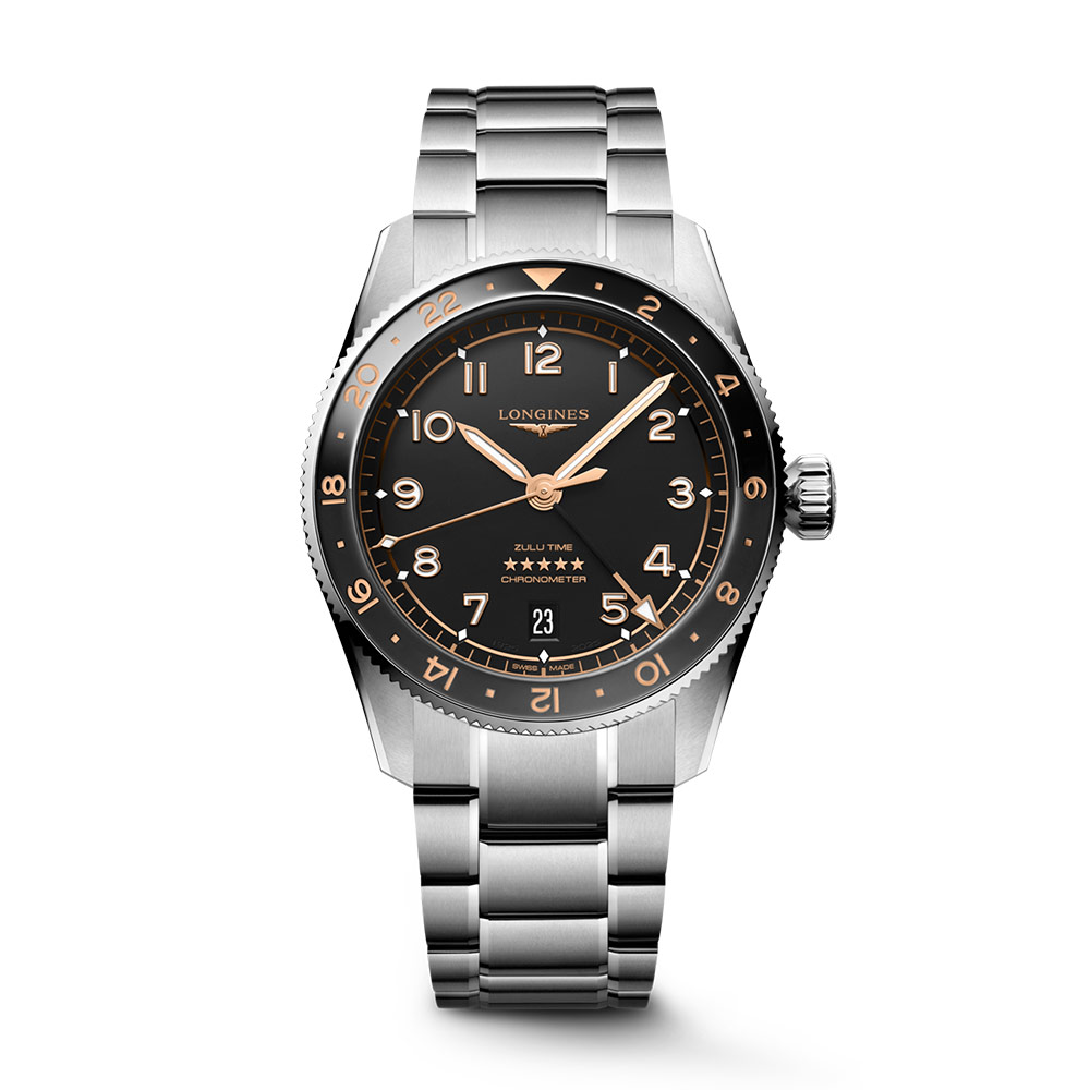 Longines Spirit Zulu Time Black Grey 39mm