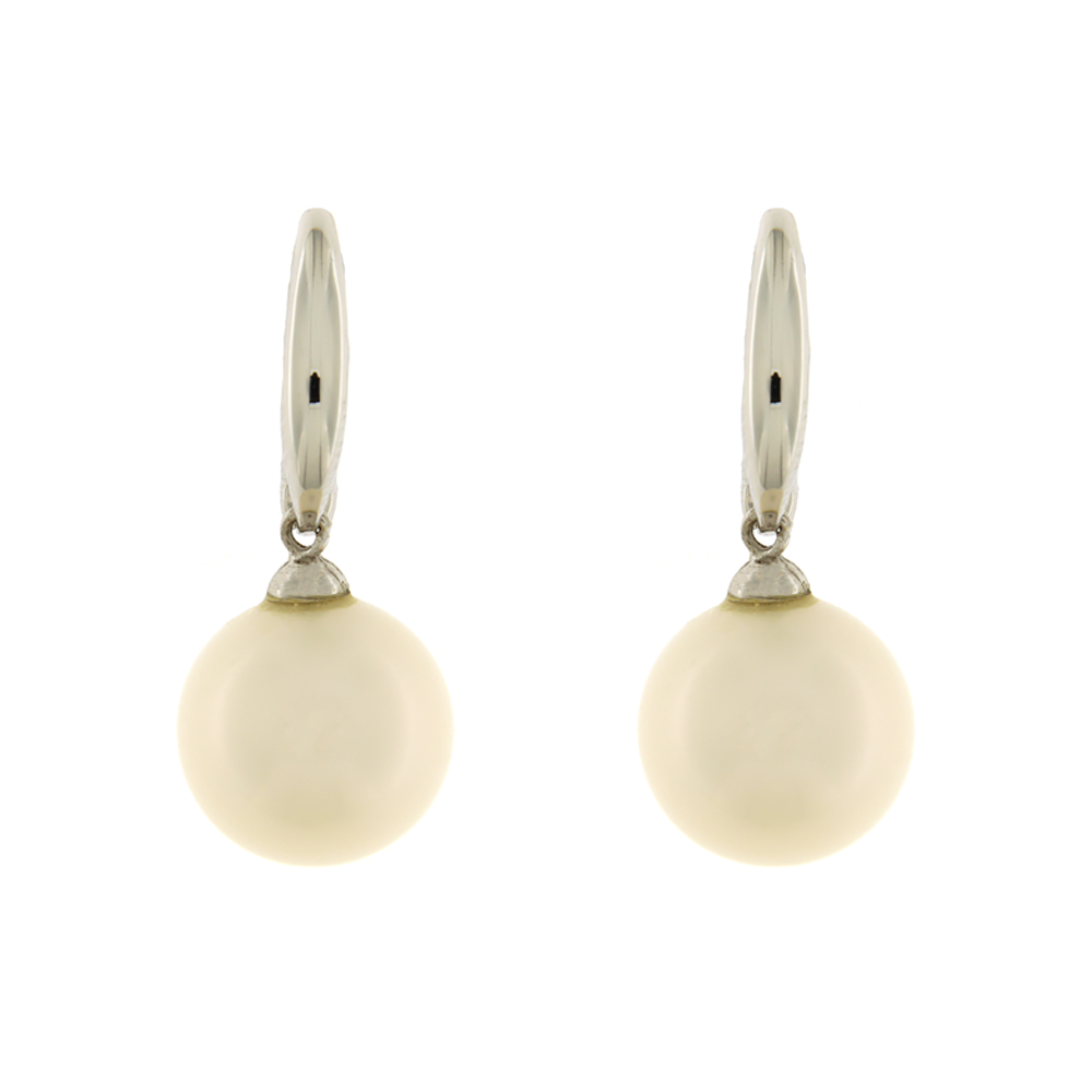 Fabio Ferro White Gold Earrings with Cultured Pearls 9 mm