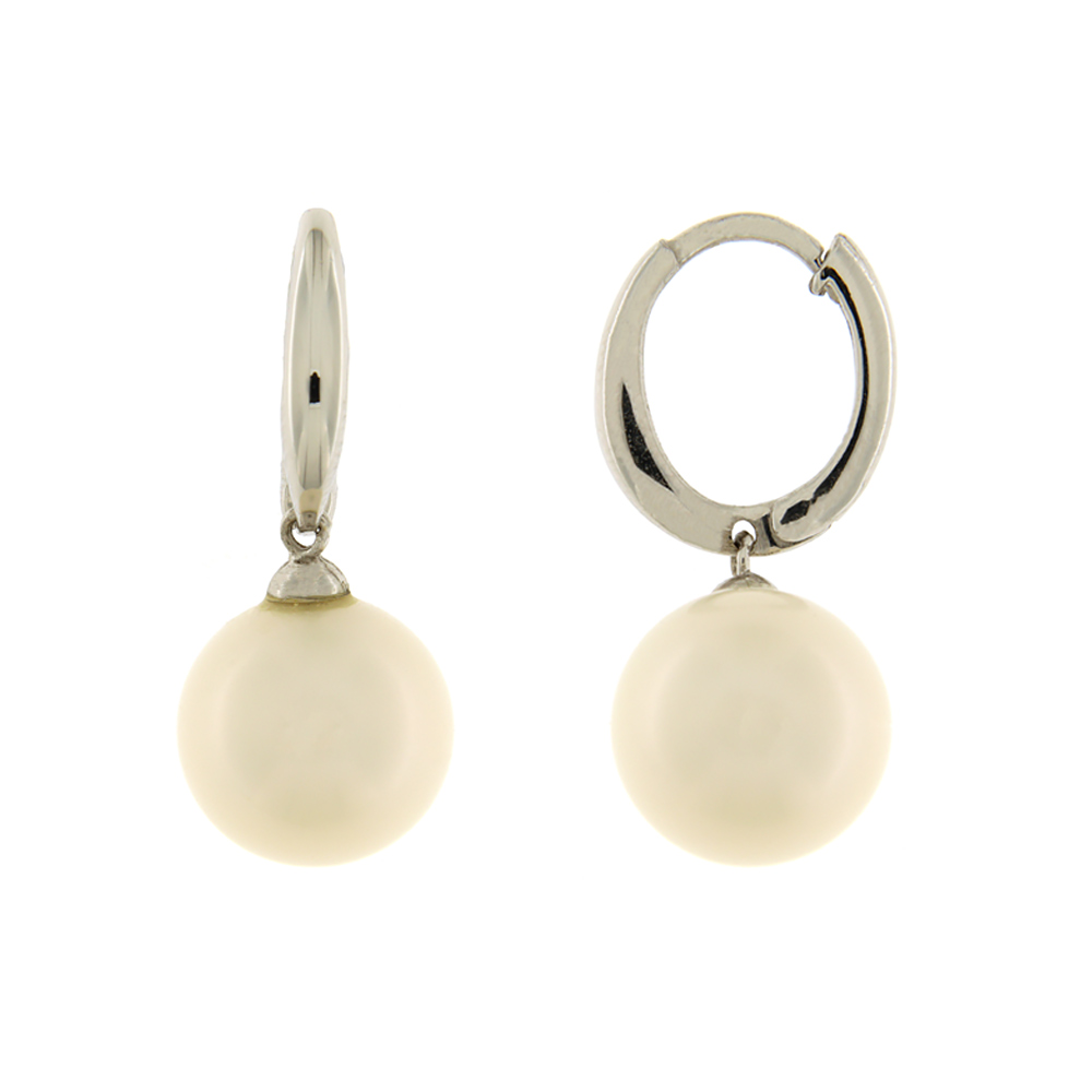 Fabio Ferro White Gold Earrings with Cultured Pearls 9 mm