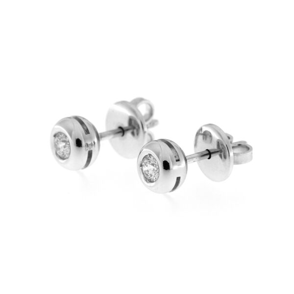 Fabio Iron Point Light Earrings in White Gold with 0.10 Carat Diamond