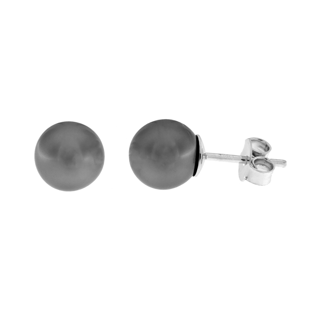 Fabio Ferro Earrings with Tahiti Pearls in White Gold 8 mm