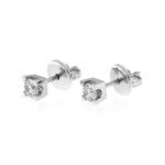 Fabio Iron Point Light Earrings in White Gold with 0.41 Carat Diamonds