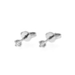 Fabio Iron Point Light Earrings in White Gold with 0.10 Carat Diamond