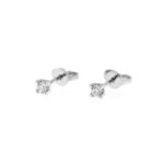 Fabio Iron Point Light Earrings in White Gold with 0.21 Carat Diamonds