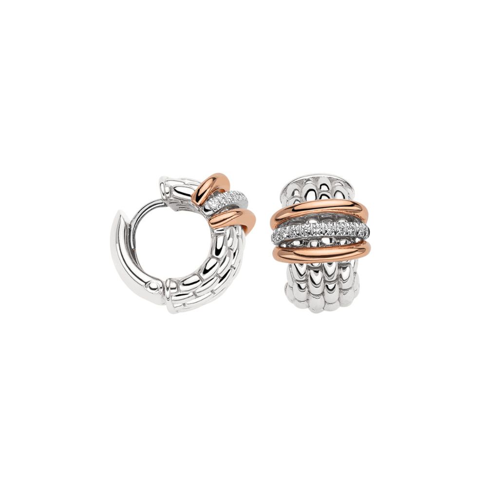 Fope Panorama Collection Ohrringe aus Weiß- und Roségold mit Diamanten