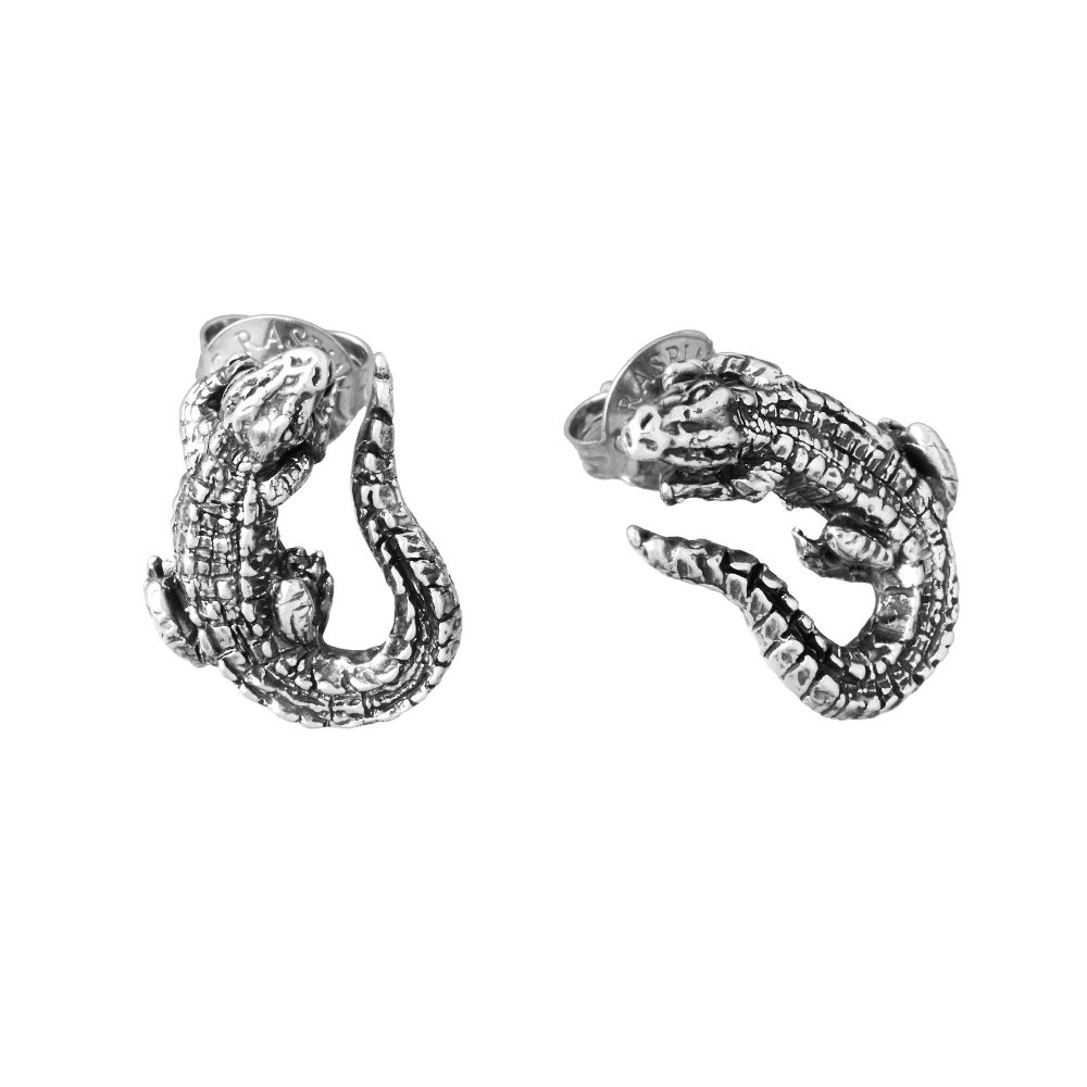 Giovanni Raspini Animalier Crocodile Button Earrings