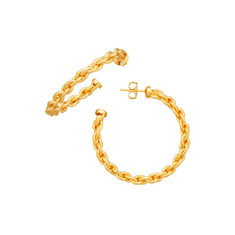 Giovanni Raspini Große goldene Ketten-Reifenohrringe