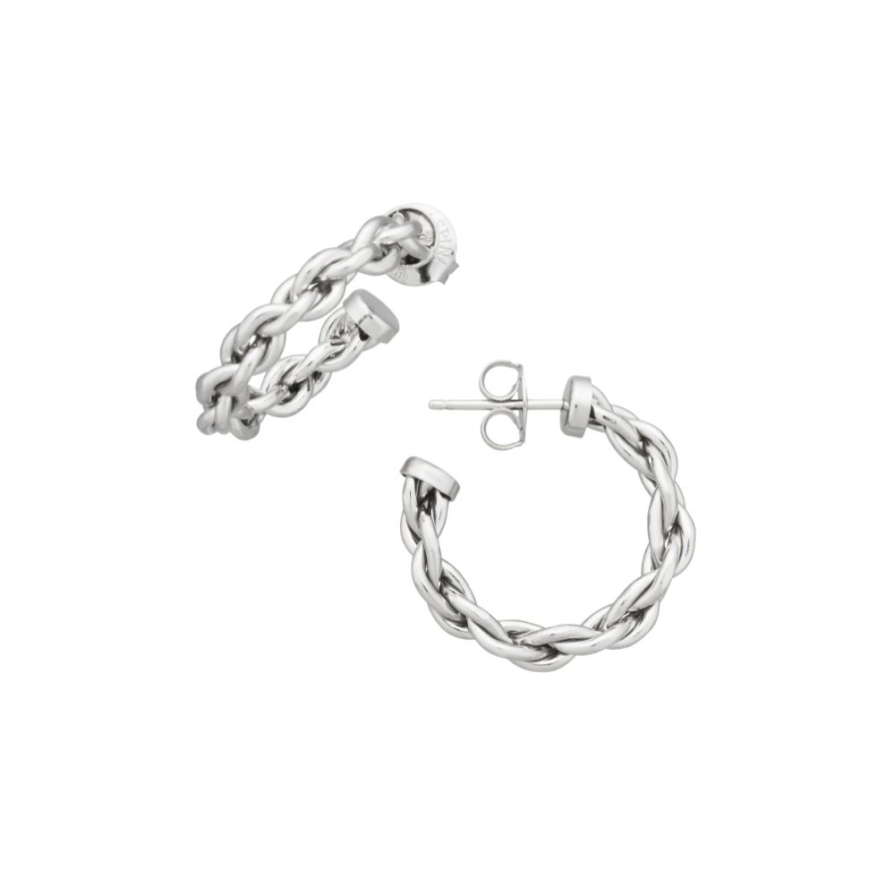 SOFIA MILANI Orecchini Pendenti A Cerchio Catena In Argento 925, Placcato Rodio, Eleganti, Donna