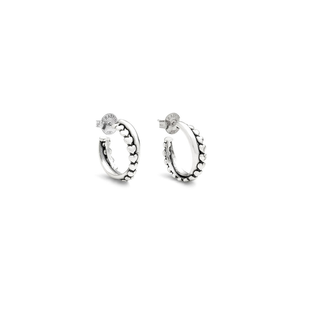 Giovanni Raspini Doppo Hoop Heart Earrings