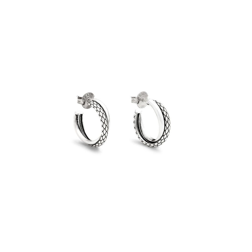 Giovanni Raspini Doppo Hoop Texture Earrings