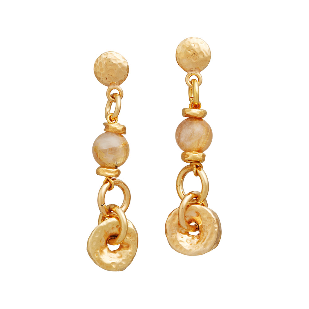 Giovanni Raspini Golden Rutilated Quartz Earrings