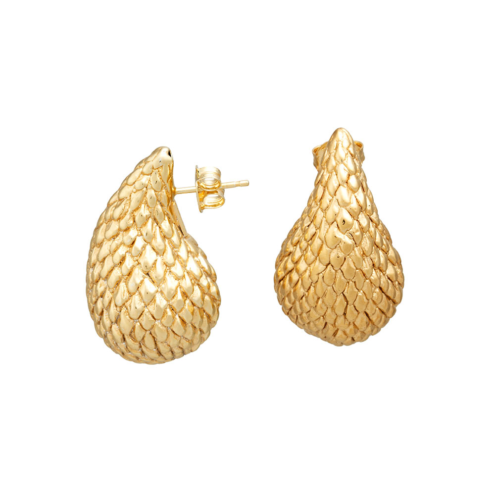 Giovanni Raspini Drop Snake Earrings Gold Plated