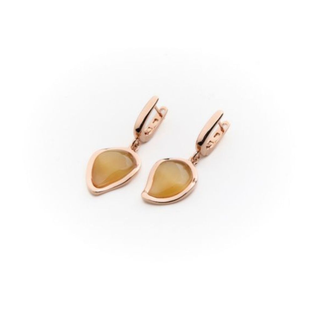 Orecchini Madi Onda con Quarzo Idrotermale Beige