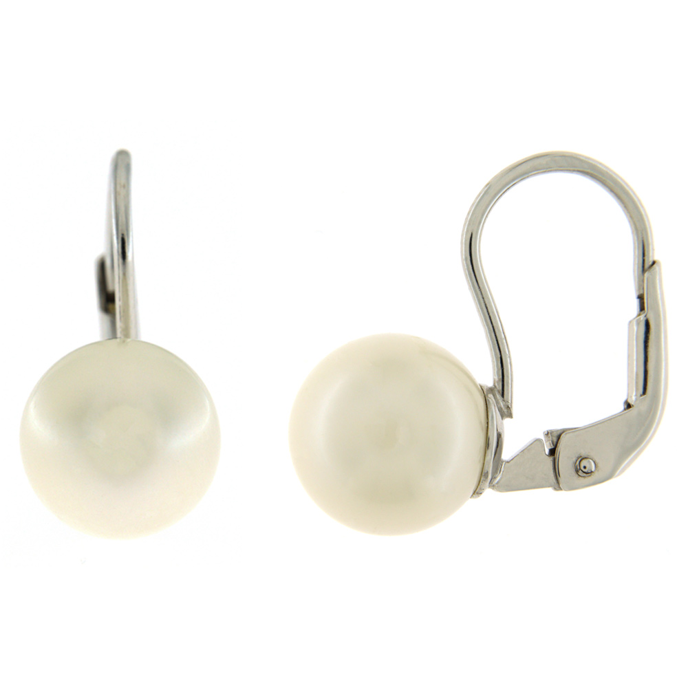 Fabio Ferro Earrings with Freshwater Pearls White Gold Pendants